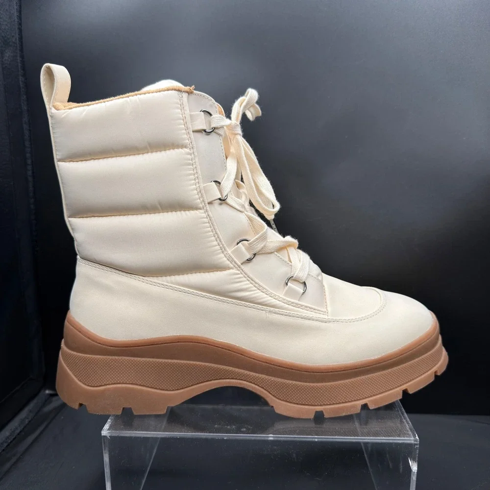 Amazon Essentials Womens Puffer Winter Boots Cream Tan Size 9.5 C250523PT7D6